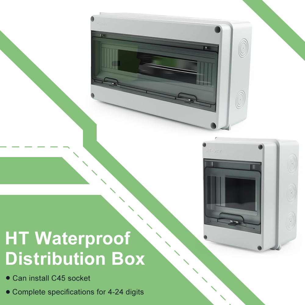 Outdoor Power Outlet Box - HT Series Waterproof Distribution Box 5/8/12/15/18/24