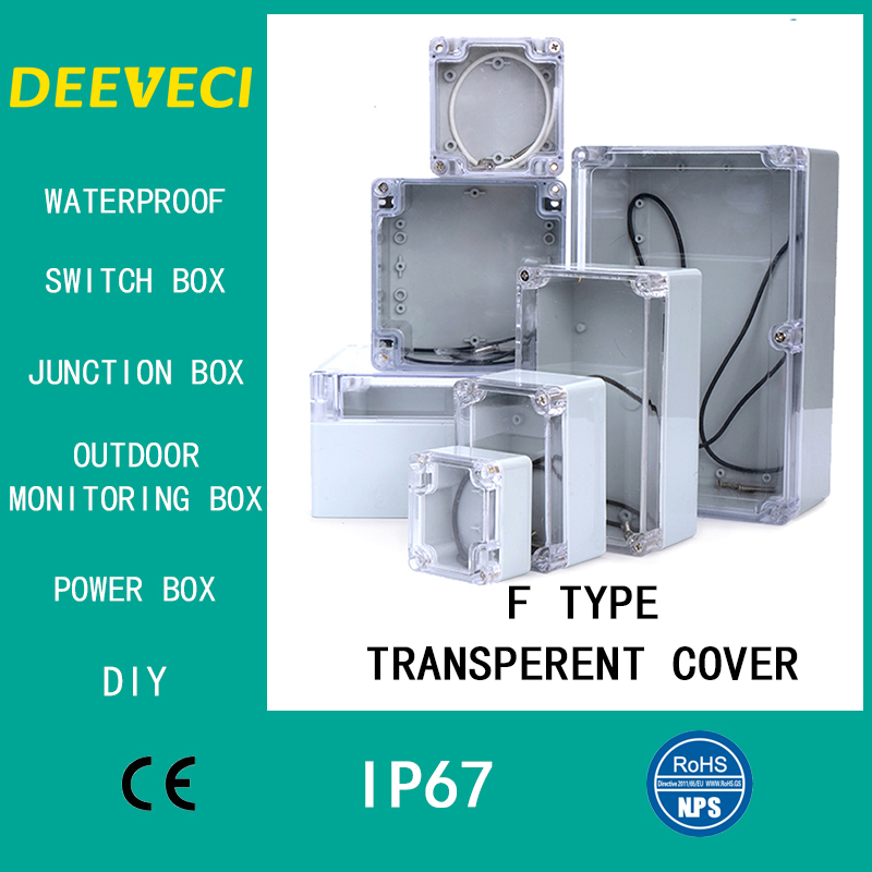 Outdoor Power Outlet Box - Transparent Waterproof Outdoor Enclosure Plastic Box