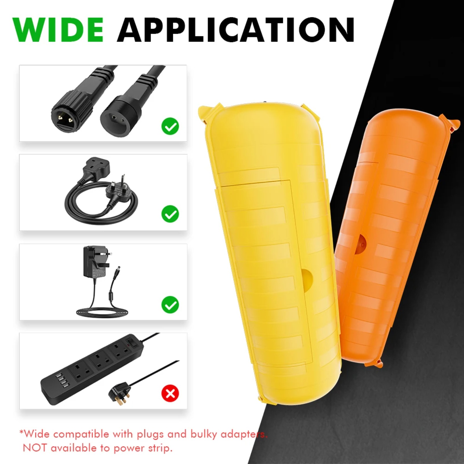 Outdoor Power Extension - IP44 Outdoor Extension Cord Cover 29x11x7.5cm