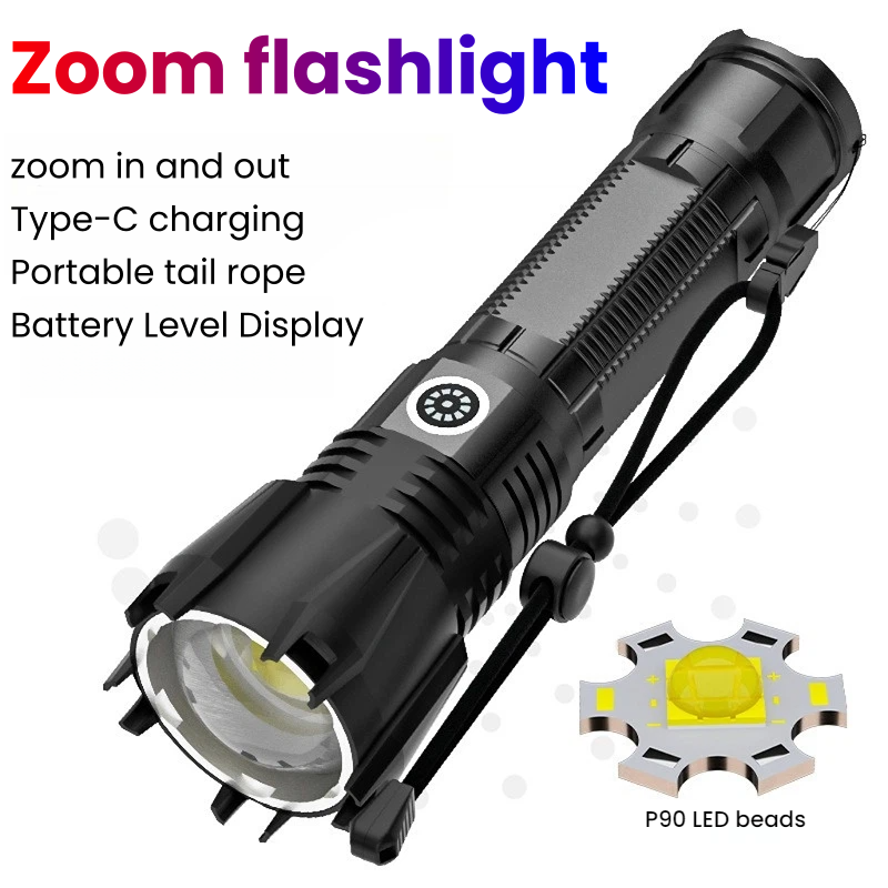 Outdoor Power Inc - High-power P90 LED Flashlight TYPE-C Rechargeable