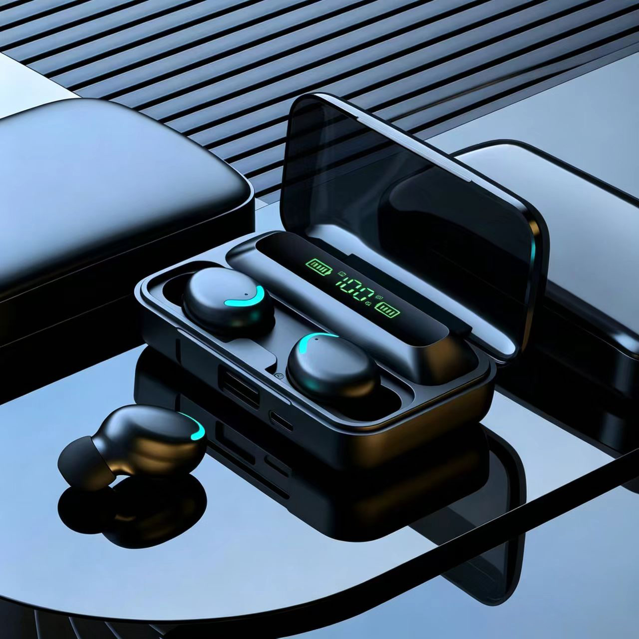 Outdoor Power Board Box - New TWS Bluetooth Earbuds 9D Noise