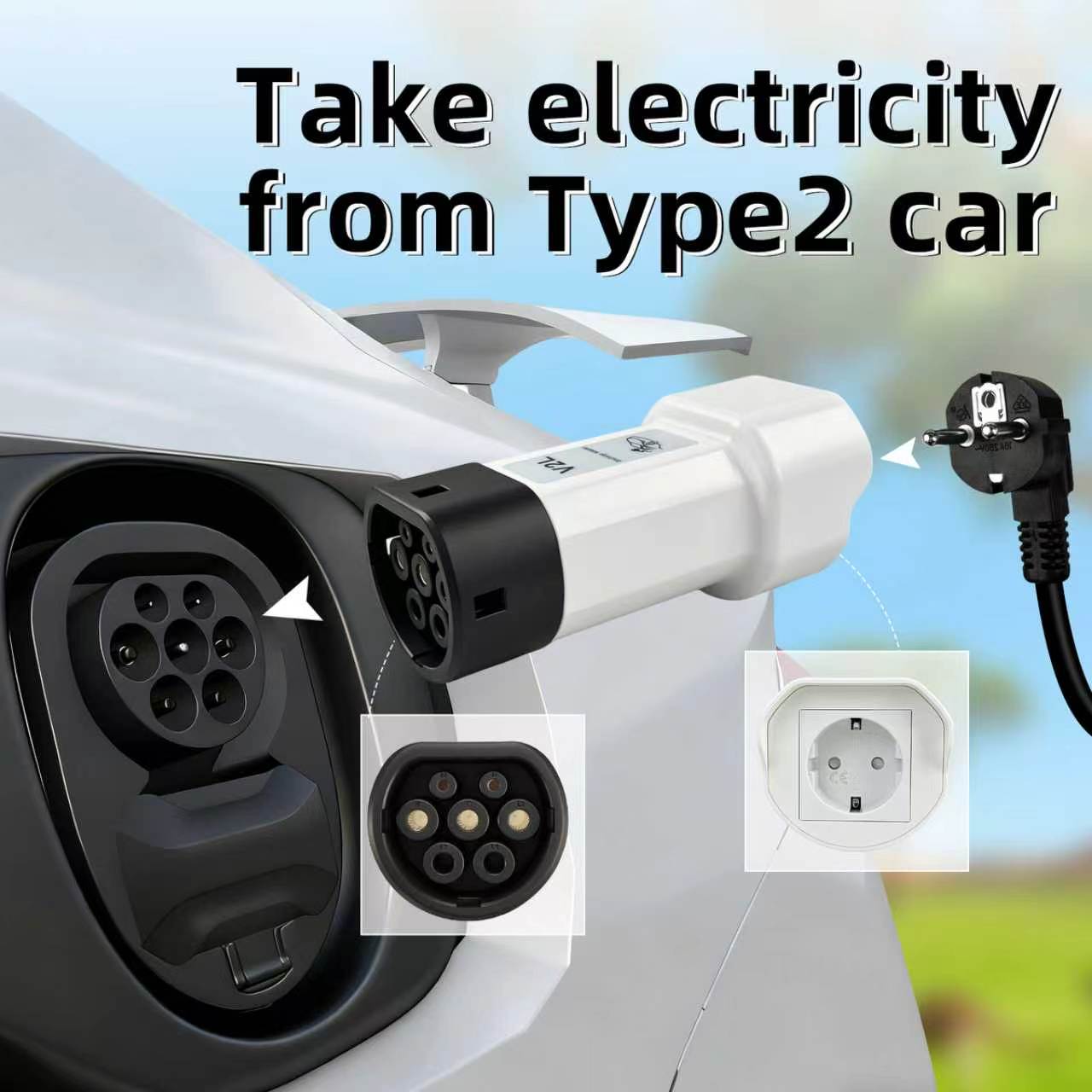 EVqiaoyi 16A Type2 V2L Dischar - Outdoor Power Inc recension och pris