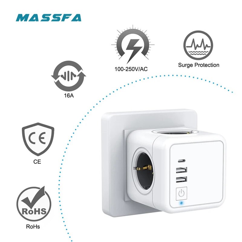 MASSFA 4 Eu AC Outlets Power S - Outdoor Usb Power Strip recension och pris