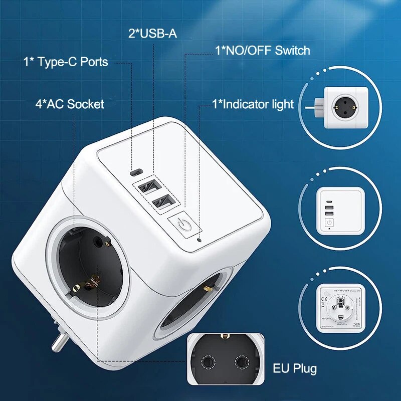 MASSFA 4 Eu AC Outlets Power S - Outdoor Usb Power Strip recension och pris