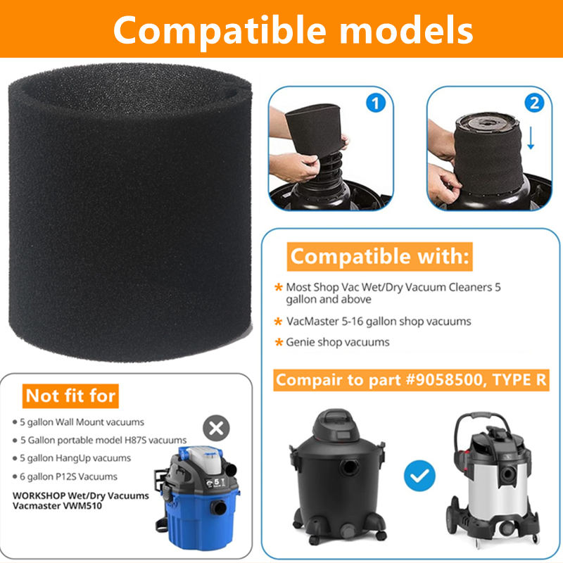 3pcs Foam Sleeve Foam Replacem - Wet Dry Vacuum Shop recension och pris
