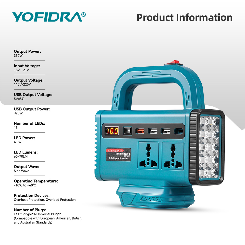 YOFIDRA 220V Portable Power In - Outdoor Power Inc recension och pris