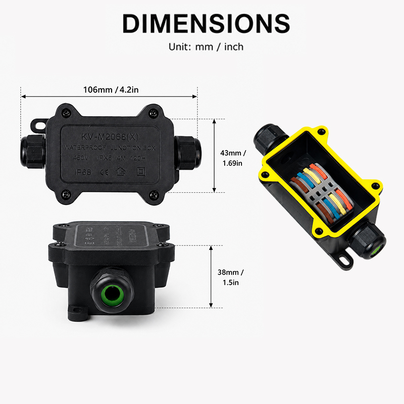 IP68 Waterproof Junction Box 2 - Outdoor Power Outlet Box recension och pris