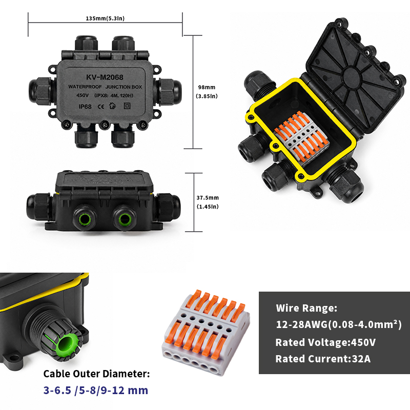 IP68 Waterproof Junction Box 2 - Outdoor Power Outlet Box recension och pris