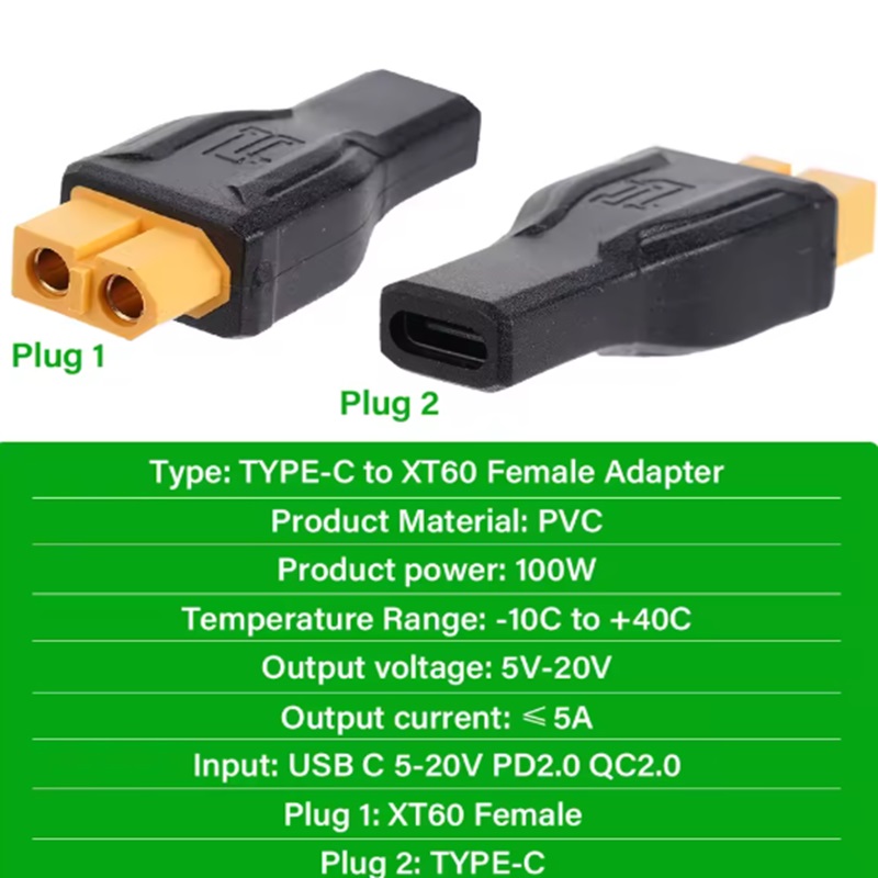 USB C Type C To XT60 Female Ad - Outdoor Power Adapter Usb C recension och pris